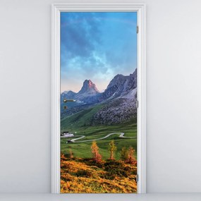Fototapeta na drzwi - Tęcza nad skałami (95x205cm)