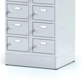 Alfa 3 Szafka skrytkowa S6 na cokole, 20 schowków, 1920 x 600 x 500 mm, zamek cylindryczny, drzwi ciemnoszare