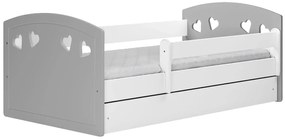 Łóżko dla dziewczynki z szufladą Cecil 3X 80x140 - szare