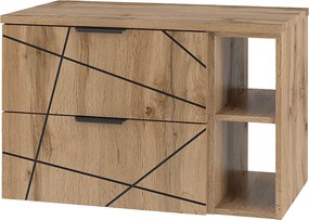 Zestaw Łazienkowy 80cm Szafka z Blatem Regał Dąb Wotan Wood