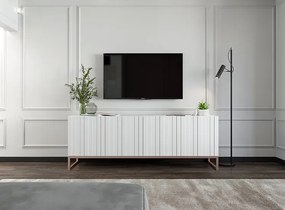 Biała szafka rtv z lamelami - Filo 5X