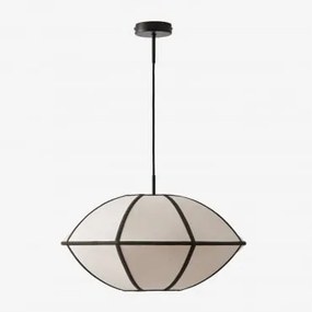 Lampa Sufitowa Lniana Patraix Czarna & Czarny Ø50 Cm Patraix - Sklum