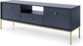 Szafka RTV stojąca MONDO 153,4 cm do Salonu pod Telewizor 1 Szuflada - Odcienie granatowego