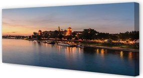 Obraz canvas na ścianę Zachód Słońca nad Zamkiem na Wawelu