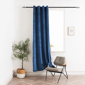 Zasłona zaciemniająca ELVIO VELVET 140x250 cm, granatowa Zawieszanie: Metalowe pierścienie