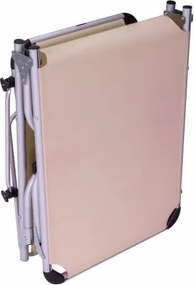 Składany leżak ogrodowy z baldachimem - beżowy