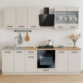 Zestaw Mebli Kuchennych MODERN 260 cm Kaszmir/Biały Nowoczesny