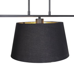 Nowoczesna lampa wisząca czarna klosz bawełniany czarny 32cm - Combi 3 Deluxe Nowoczesny Oswietlenie wewnetrzne