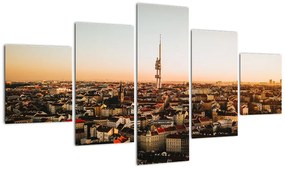 Obraz zachodu słońca nad Žižkov (125x70 cm)