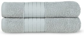 Jasnoszare bawełniane ręczniki kąpielowe frotte zestaw 2 szt. 70x140 cm – Good Morning