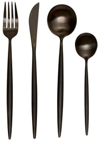 Czarne sztućce ze stali nierdzewnej 16 szt. Modern retro – Premier Housewares