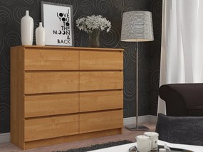 Komoda AKORD K120 Olcha 120 cm 8 szuflad kolor Olcha mat 120x40x99 cm