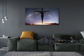 Duży obraz na płótnie Ukrzyżowany Jezus na Tle Nieba