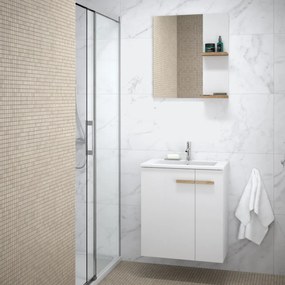 Lustro łazienkowe L-WOOD 79 cm biały połysk KROFAM