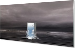 Szkło do Kuchni na Ścianę Drzwi na Granicy Morza i Nieba