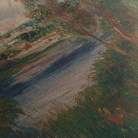 Obraz - Auguste Renoir, Landscape at Vetheuil, reprodukcje (z zegarem) (90x30 cm)