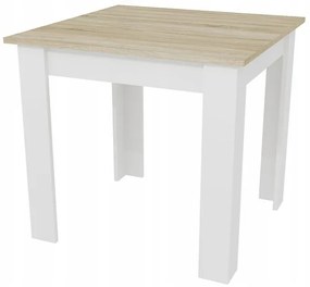 Zestaw jadalniany 1 + 4, stół MADO 80x80 biały/dąb sonoma + krzesła BALI MARK czarne