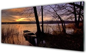 Dekor Szklany do Kuchni Samotna Łódź Pod Żaglami