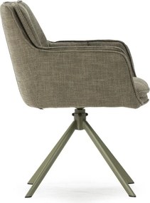 Zielone tapicerowane fotele jadalniane zestaw 2 szt. Keiko – Marckeric