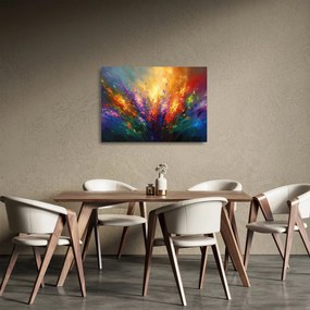 Obraz na szkle - Abstrakcja kwiatów (70x50 cm)