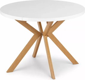 Okrągły stół Sorino z funkcją rozkładania 100-250 cm z blatem z płyty MDF i metalowymi nogami