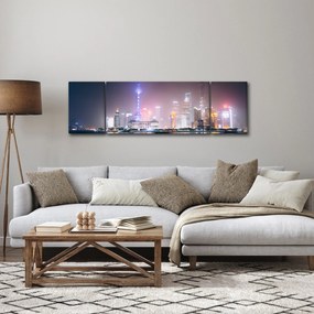 Obraz Szanghaju nocą (170x50 cm)