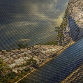 Obraz krajobrazu z jeziorem (170x50 cm)