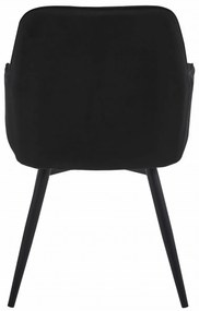 Obrotowy fotel jadalniany NANA360 VELVET, czarny