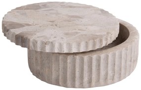 Jasnobrązowy kamienny pojemnik dekoracyjny ø 15x6 cm Marble – PT LIVING
