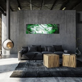 Zielony abstrakcyjny obraz (170x50 cm)
