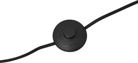 Lampa podłogowa czarna z kwiatowym abażurem i białym wnętrzem 45 cm - Classico