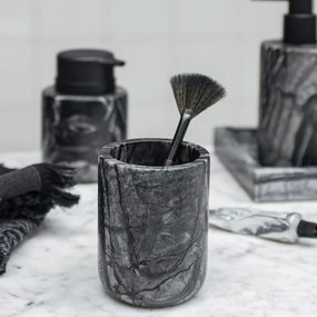 Czarny marmurowy kubek na szczoteczki do zębów Marble – Mette Ditmer Denmark