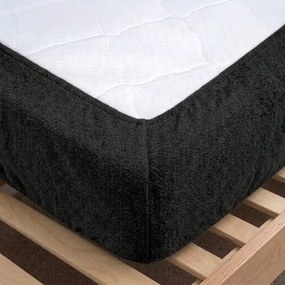 4Home prześcieradło frotte IDEAL czarny, 90–100 x 200 cm, 90–100 x 200 cm