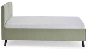 Jasnozielone tapicerowane łóżko dwuosobowe ze stelażem 140x200 cm Piano – Meise Möbel