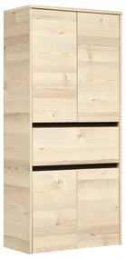 Wysoka/wisząca szafka łazienkowa w dekorze sosny w naturalnym kolorze 146x67 cm Quickset 393 – Pelipal