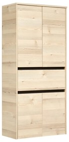 Wysoka/wisząca szafka łazienkowa w dekorze sosny w naturalnym kolorze 146x67 cm Quickset 393 – Pelipal