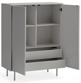 Szara wysoka komoda 97x130 cm Sierra – Teulat