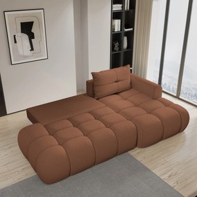 Masseno Narożnik FLUMA z funkcją spania i pojemnikiem na pościel Narozniki L, Rozkładana sofa - Miedziany, QUELLE 54