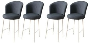 Zestaw krzeseł barowych Fora Anthracite and White,4 szt., 4 szt.