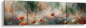 Obraz – Abstrakcja pola z makami (170x50 cm)