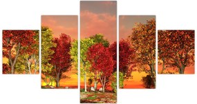 Obraz - Kolorowe drzewa (125x70 cm)