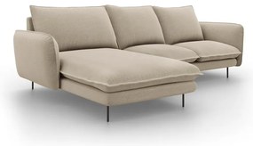 Beżowa sofa narożna Cosmopolitan Design Vienna, lewostronna