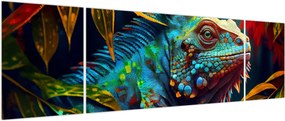 Obraz - Kolorowa iguana (170x50 cm)