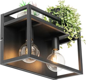 Inteligentna lampa ścienna czarna z półką w komplecie 2 Wifi G95 - Cage Rack