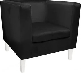 Fotel Monaco tkanina Welur : Kolor nogi - Biała, Kolor tkaniny - VELVET - MG19, Wysokość nogi - 20 cm