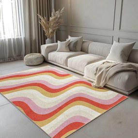 Żółto-różowy dywan odpowiedni do prania 120x180 cm Creamy Raspberry Swirl – Mila Home