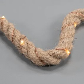 Świąteczna gwiazda LED z liny, ciepła biel, 26 cm, timer