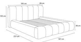 Zielone tapicerowane łóżko dwuosobowe ze schowkiem i stelażem 140x190 cm Denali – Bobochic Paris