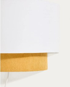 Musztardowo-biała lampa dziecięca z tekstylnym kloszem Bianella – Kave Home