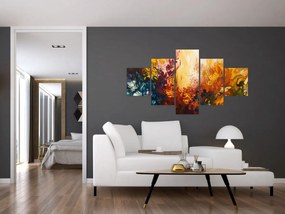 Obraz - Abstrakcyjny obraz kwiatów (125x70 cm)